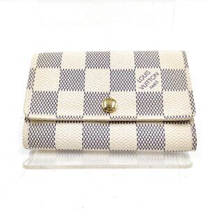 Authentic Louis Vuitton White Damier Azul Keycase mn258-113025